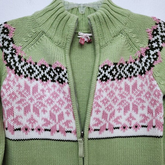 Vintage Heirloom Fair Isle Full Zip Nordic Y2K 90's Cardigan Sweater Size Small - Picture 4 of 15